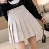Frauen Hohe Taille Plaid Falten Rock Frauen Kurzen Rock Mode A-linie Rock Mini Casual Tennis Rock