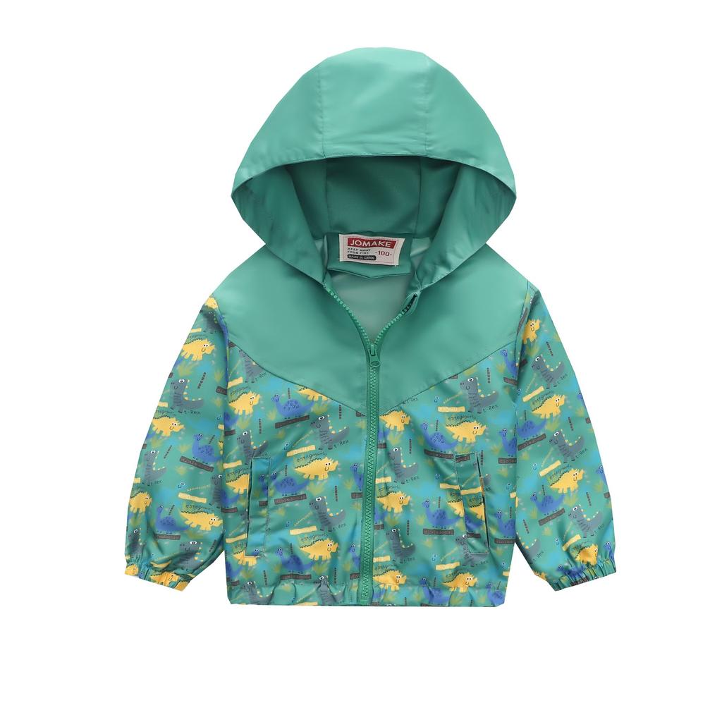 Boys and Girls Children's Clothing In Small Children Printed Fashion Splicing Casual Hooded Zipper Jacket Jacket