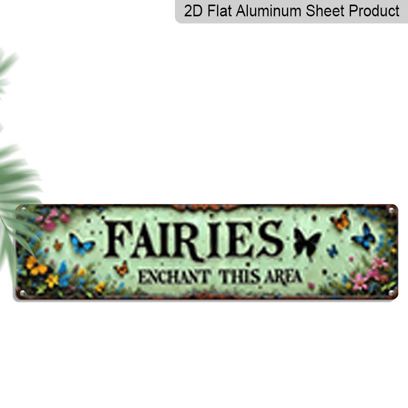 

2D Flat Retro Aluminum Wall Art Sign Fairy Curse Here -country Style Home Decoration, Suitable for Men s Den, Kitchen, Farmhouse, Bathroom, Cafe 40cm x 10cm