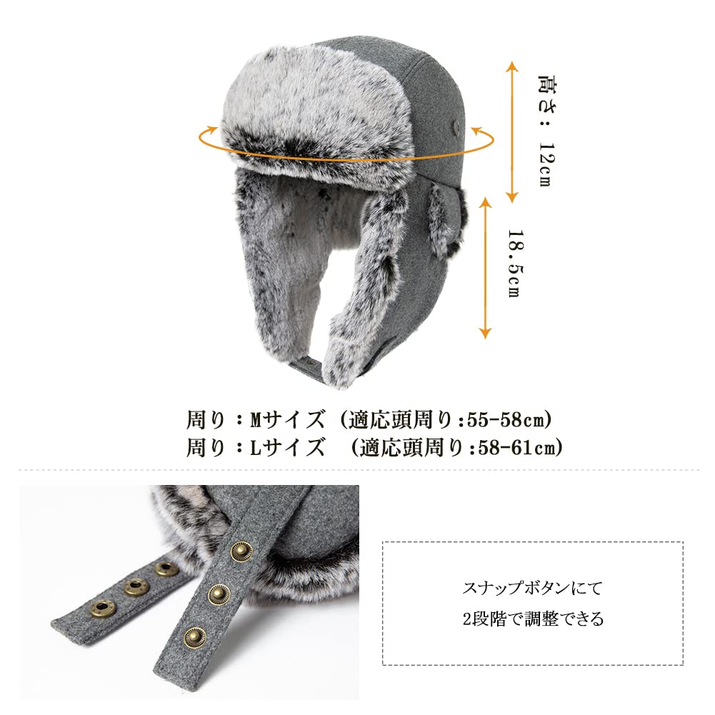 Siggi Pilot Winter Hat with Ear Foldable Perfect for Outdoor and Winter Men's Cap, Flaps, Fluffy, Wool, Snowboarding, Cycling, Activities, Skiing,