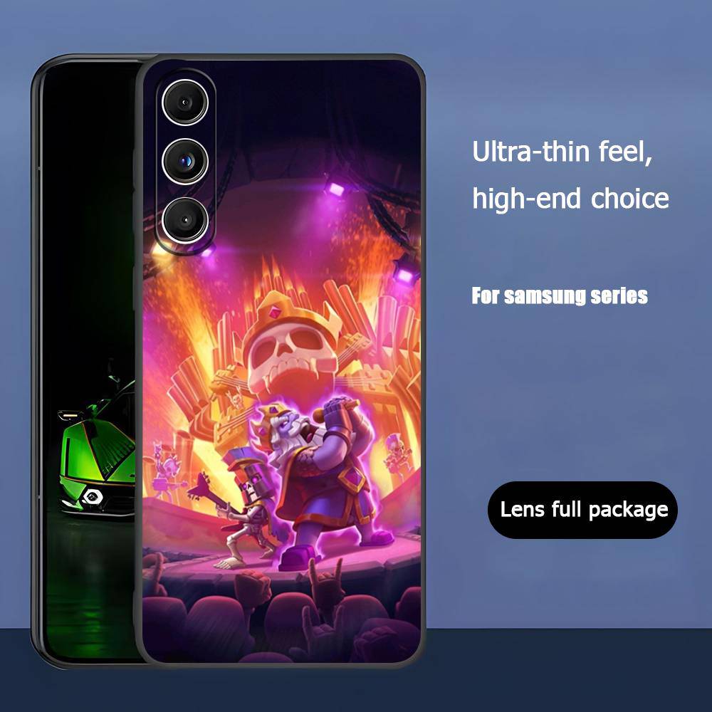 C-Clash Royale For Samsung Galaxy S25 S24 S23 Ultra S22 S21 Plus S20 Black Soft Silicone Protective Case