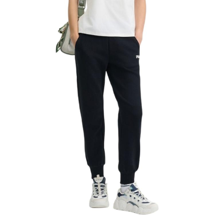 Fila Heritage Series Casual Simple Comfortable Tapered Knit Sports Pants Women Bottoms Black F11W448606F-BK