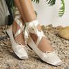 Fashion Silk Sweet Women's Ankle Strap Ballet Shoes Bowknot Ladies Shoes for Women Leisure  Mary Janes Flats