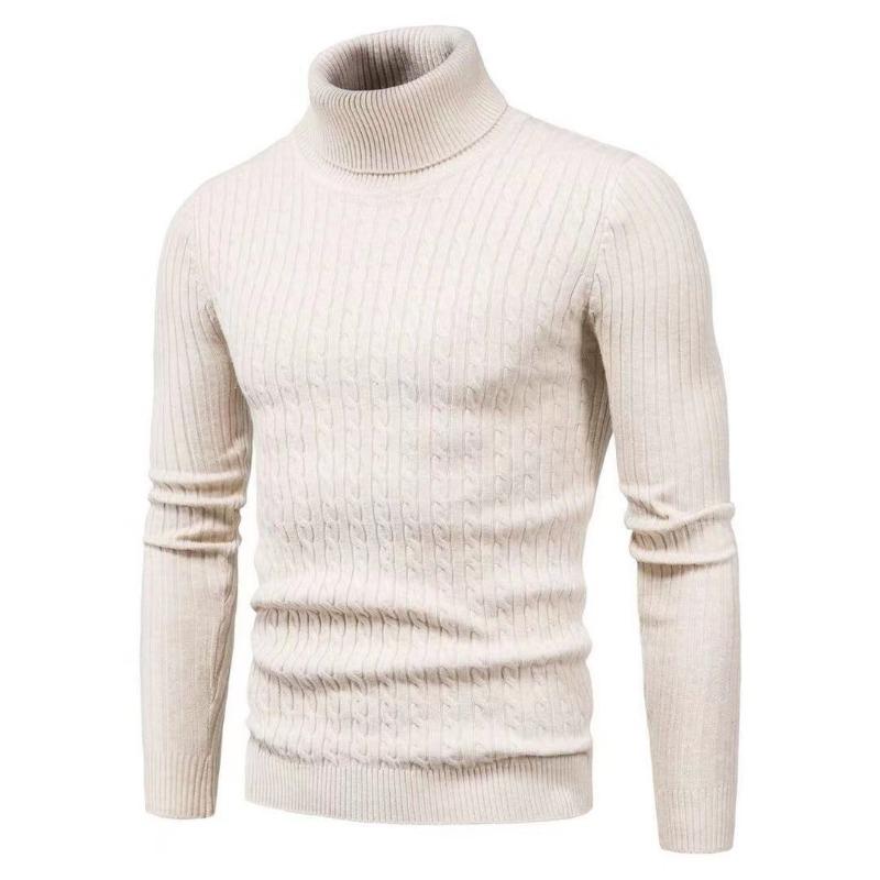 Men’s Slim Fit Mock Neck Pullover Knit Sweater