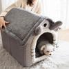 Indoor Winter Warm Cozy Kennel Tent Cat Nest Cushion Removable Basket Pet House