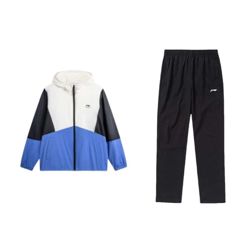 

Спортивный костюм мужской Li Ning с принтом букв, худи с капюшоном, свободного кроя, с длинными рукавами, эластичной талией, длинные брюки, повседневный AFDU363-5+AYKT413-1 XL