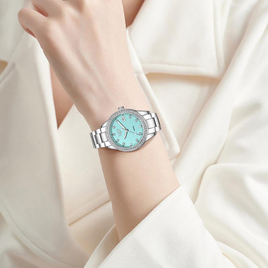LIGE New Luxury Ladies Wristwatches Fashion Diamond Women's Quartz Watches Top Brand Woman's Gifts Clock Calendar Stainless