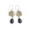 Black Tourmaline Gemstone 925 Sterling Silver Jewelry Handcrafted Earrings 2.20" EE-44-19