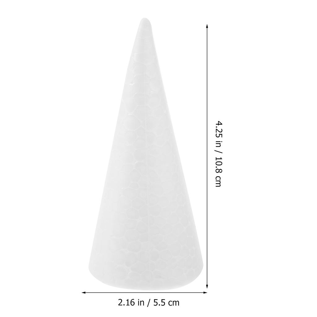 12pcs 10cm White Solid DIY Cone Children Handmade Toys For Girls Polystyrene Foam Tip Cone DIY Painting Home Craft Christmas