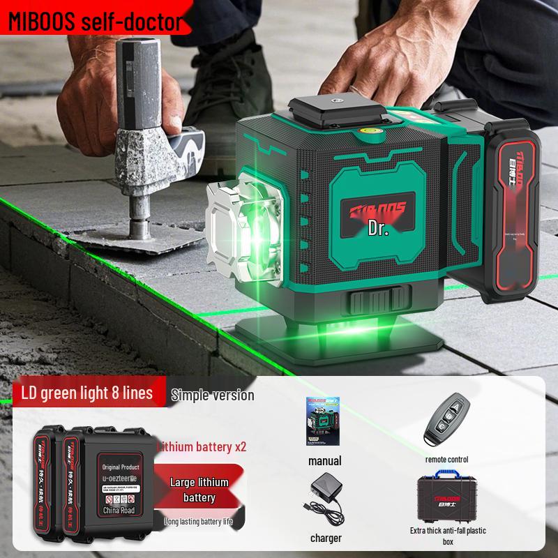 High-Precision Green Light Laser Level for Daytime Use, Strong Adhesion To Walls