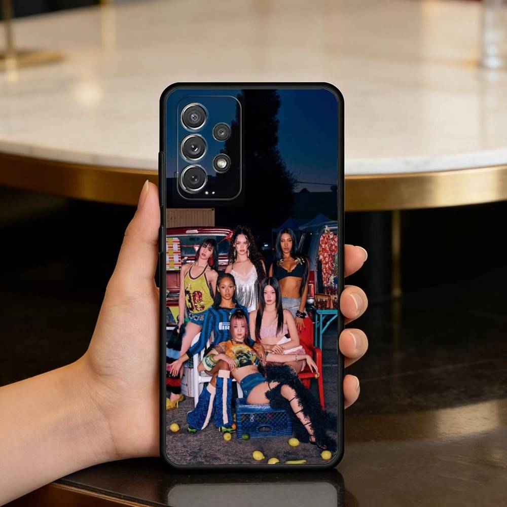 H-Hot Group Music KATSEYE Soft Silicone Black Cover Phone Case For Samsung Galaxy A73,A72,A71,A70,A53,A52,A51