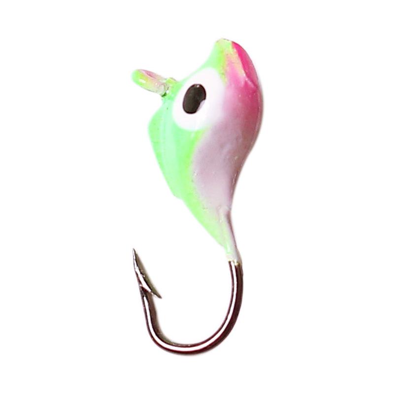 10-Color Dolphin-Lead Micro-Lure 1.6g Fishing Hook, Soft Bait Ice Fishing Hook