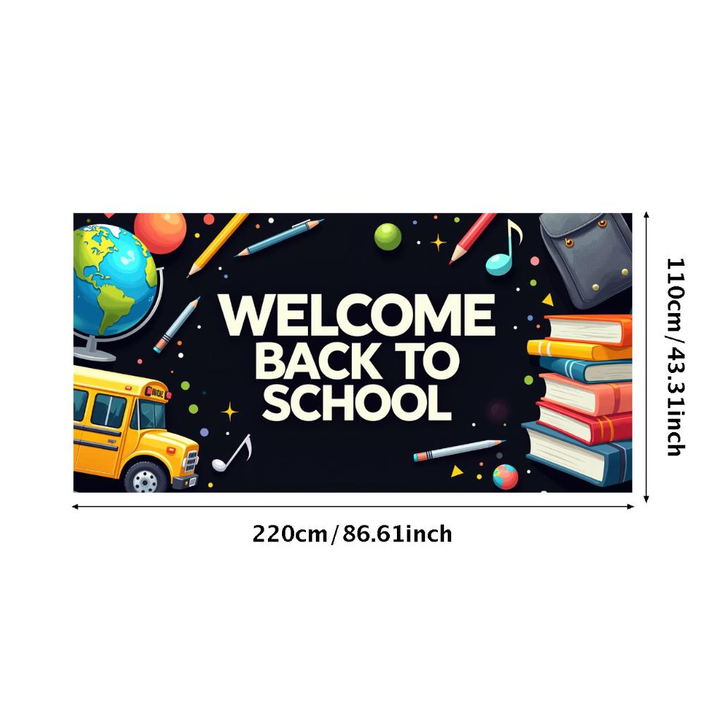 Willkommen zurück zur Schule Banner Hintergrund für Klassenzimmerdeko Kinder Schulfest Veranstaltung Hintergrunddekorationen Foto-Requisiten