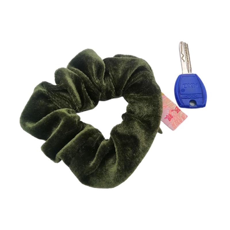 Sporty Velvet Hair Ties with Zipper Pockets Large Loop Hair Bands Hair Accessories for Women Hair Bands Sports Headband армия зеленый