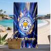Leicester City Personalized Printed Beach Towel Soccer Logo Support Custom Name Text Absorbent Towel For Sport Travel Special Gift