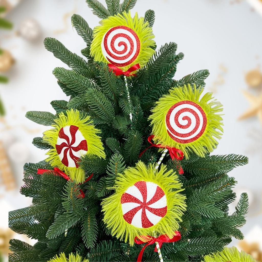 Christmas Tree Decoration Ornament With Shimmering Golden Onions, Green And Cuttings