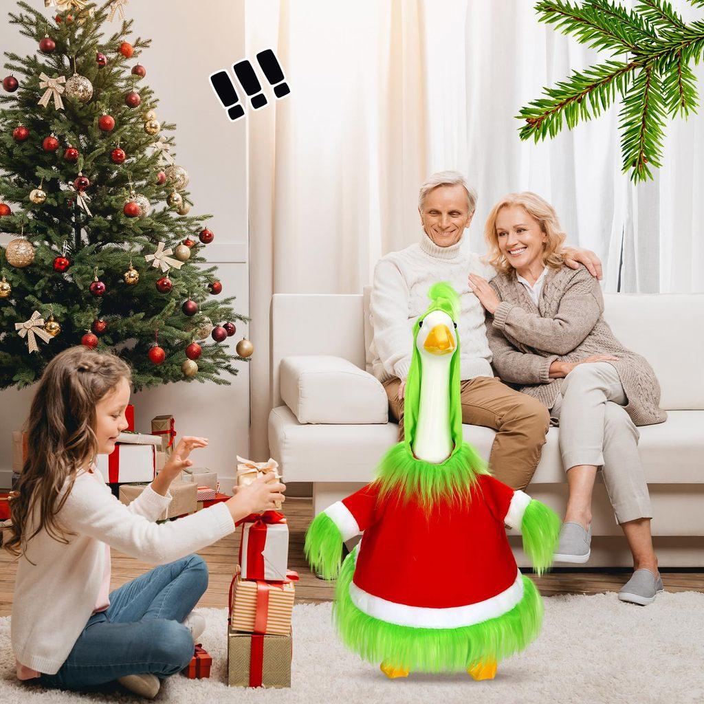 Outdoor Decoration Christmas Santa Duck Lawn Figures Festive Yard Doll Display