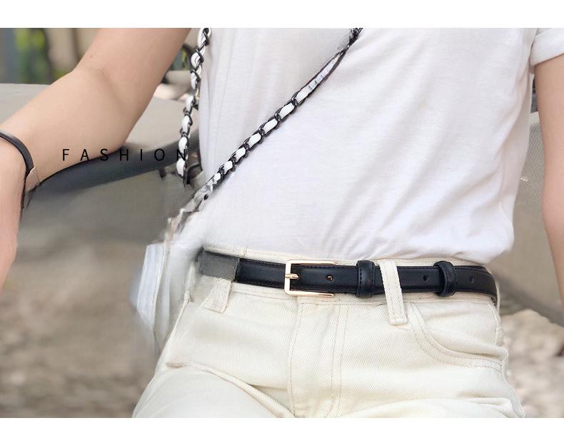 Stylish Women's Black Leather Belt - Versatile, Fashionable, and Decorative for Skirts