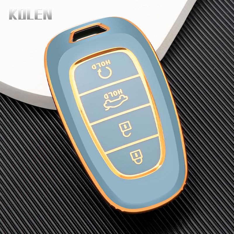 Tpu Car Remote Key Cover Case Shell Fob For Hyundai Tucson Solaris Sonata Hybrid Nexo Nx4 Santafe Dn8 Atos Prime 4 Button Holder