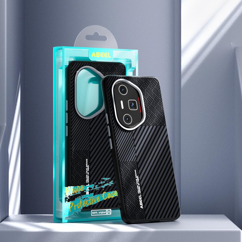 ABEEL For Honor 300 Pro Case PC+TPU+Aluminum Alloy+PU Leather Phone Cover Compatible with MagSafe