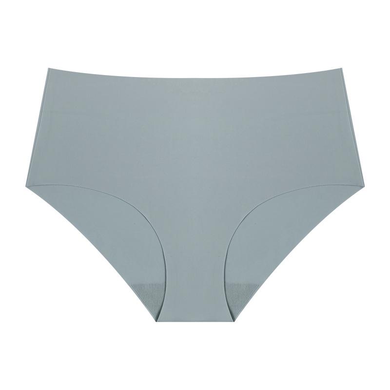 Plus Size High Waist Seamless Ice Silk Yoga Briefs XL светло-серый