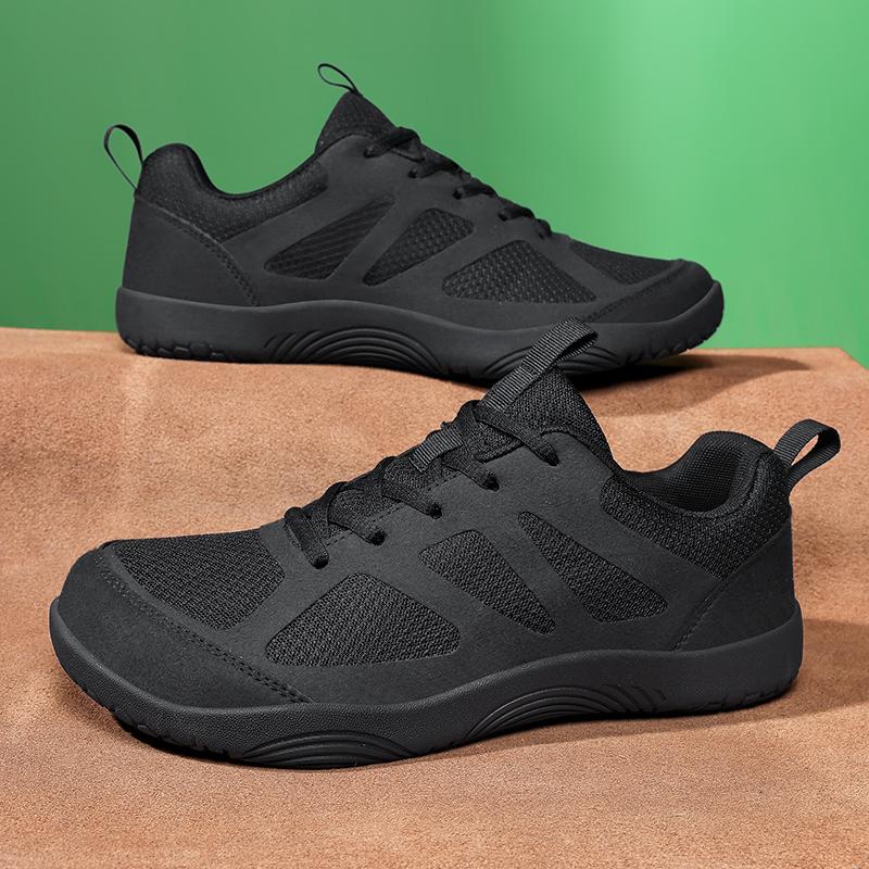 TUINANLE Barfußschuhe Herren Weite Zehenbox Nullabfall Zehen-Sneaker Minimalistisch Schwarz Freizeitschuhe für Damen