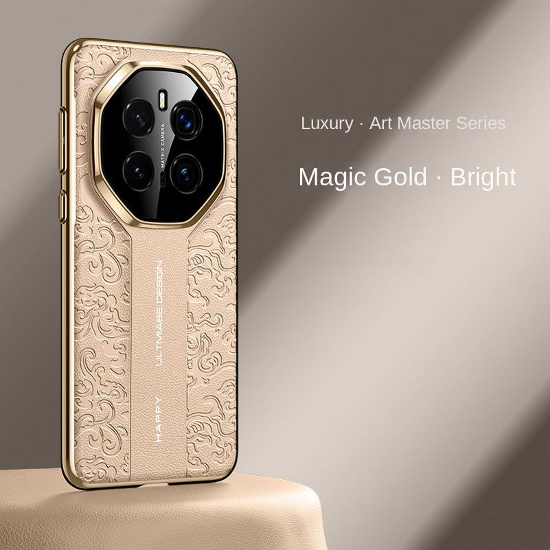 Luxury Auspicious Cloud Leather Carving Process Embossed Case For Honor Magic 7 Pro Magic7 6 Pro Honor X9c X60 X50 Protect Cover