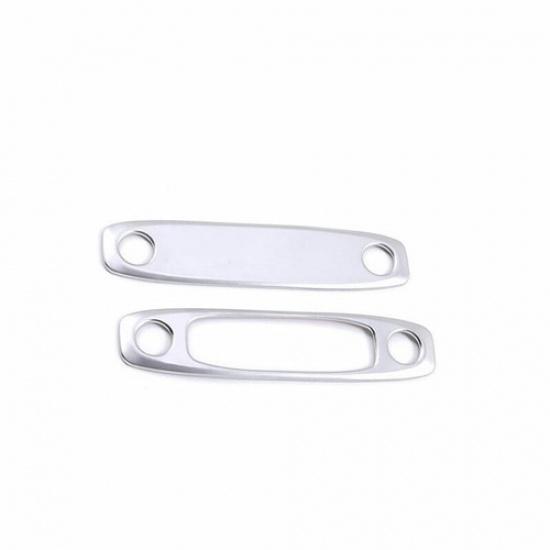 Silver ABS Front+Rear Reading Lamp Frame Cover Trim For Tesla Model 3 2017-2021