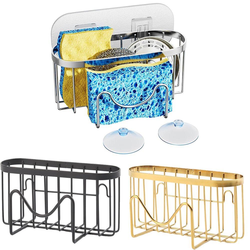 Rustproof Stainless Steel Sponge Holder Hollowed Sink Sponge Stand Countertop