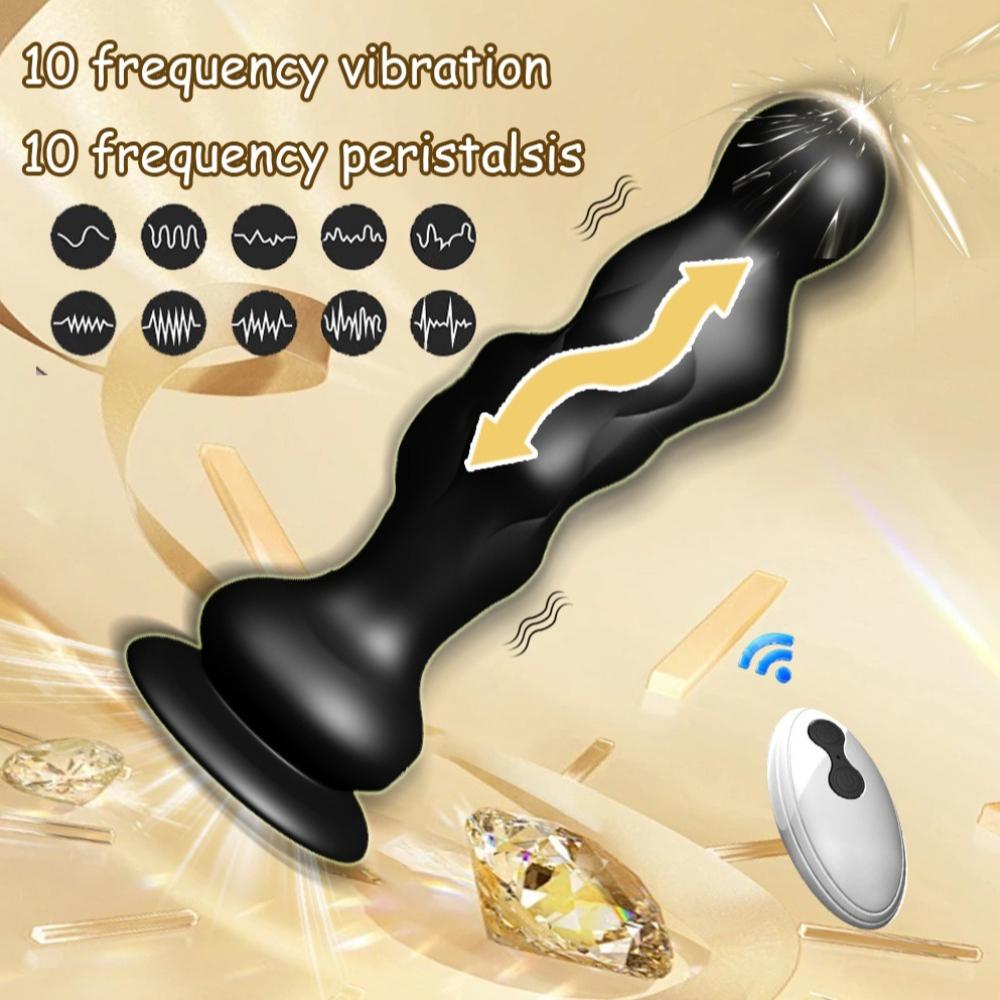 10 Vibration Modes Remote Control Silicone Anal Plug Waterproof Butt Plug Adult Pleasure Toy for Men Women
