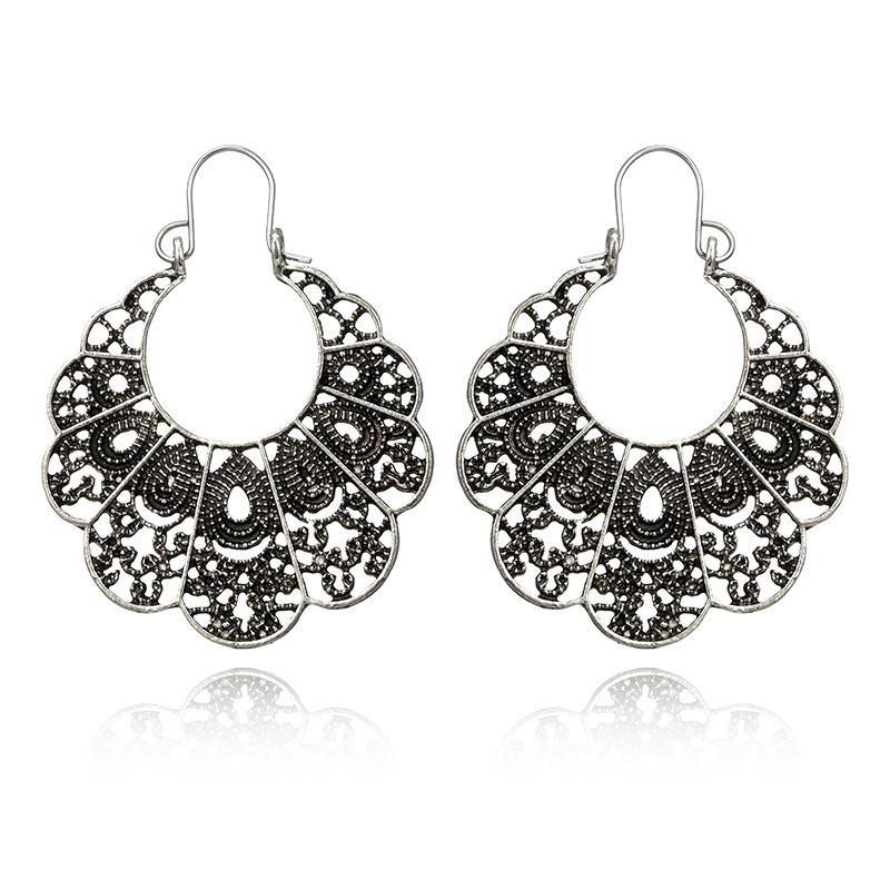 

Полукруглые резные женские полые серьги с каплями воды, богемные серьги серебряный