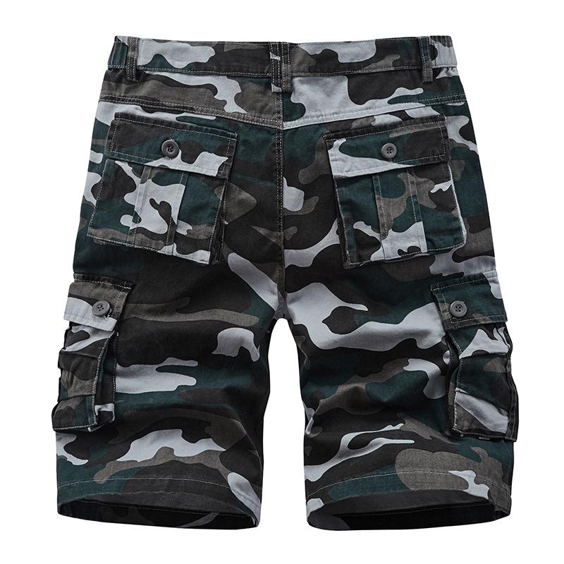 Men's Summer Camo Cargo Shorts Teenagers Casual Knee Pants Trendy Oversized Loose Outdoor Streetwear Breathable Fashion Short Trousers Daily Wear