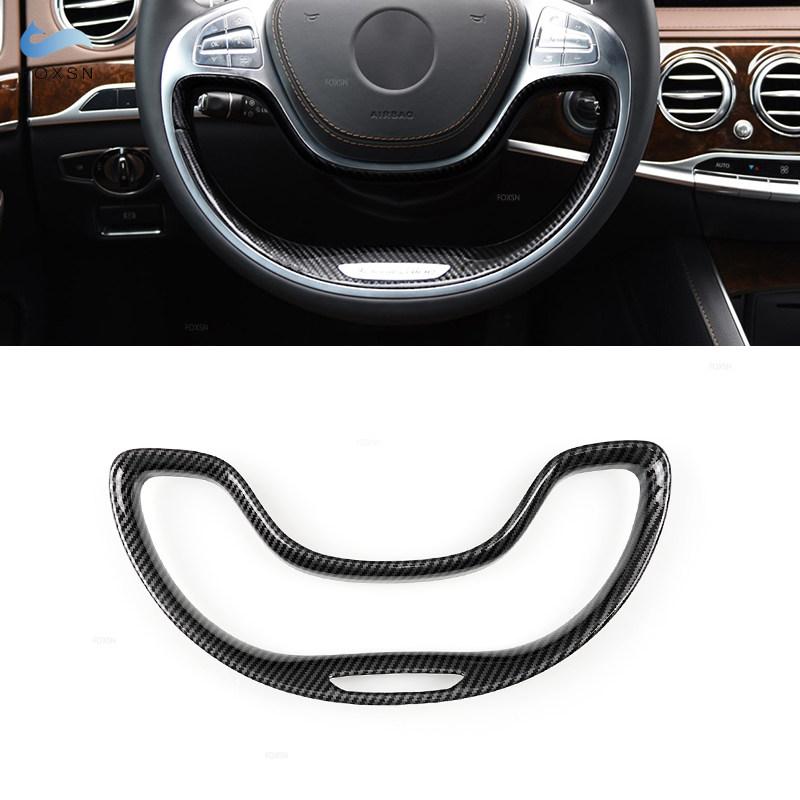 For Mercedes Benz S Class S400 S320 S350 2014 2015 2016 2017 Car Interior Mouldings Steering Wheel Cover Protective Trim