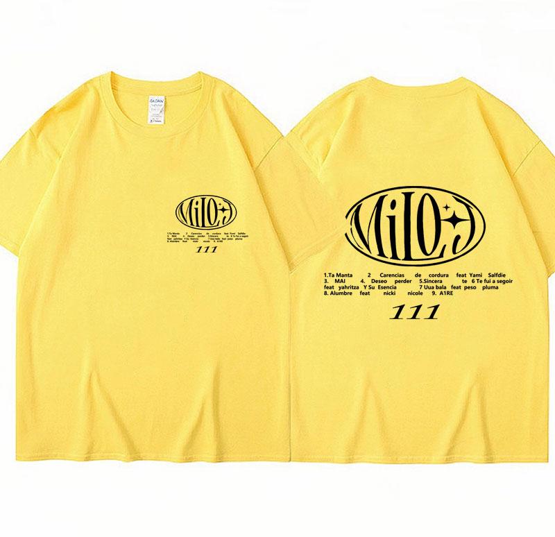 Rapper Milo J Tour 111 Album Merch Tshirt Men Women Trendy Hip Hop Harajuku Short Sleeve 100% Cotton Loose Tops Streetwear Male