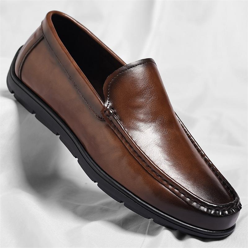 Fashion 2025 Autumn New Designer Loafers Shoes for Men Fashion Casual Solid Color Soft Sole Leather Men's Shoes