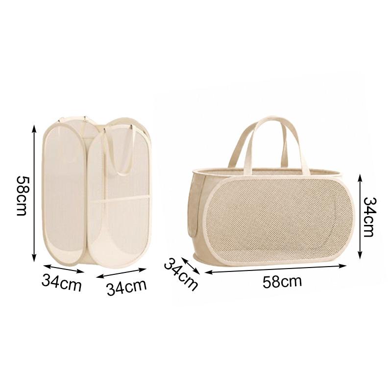 Large Capacity Storage Basket Folding Mesh Laundry Basket Dirty Clothes Storage Basket Toy Storage Box Clothing Sorting Basket