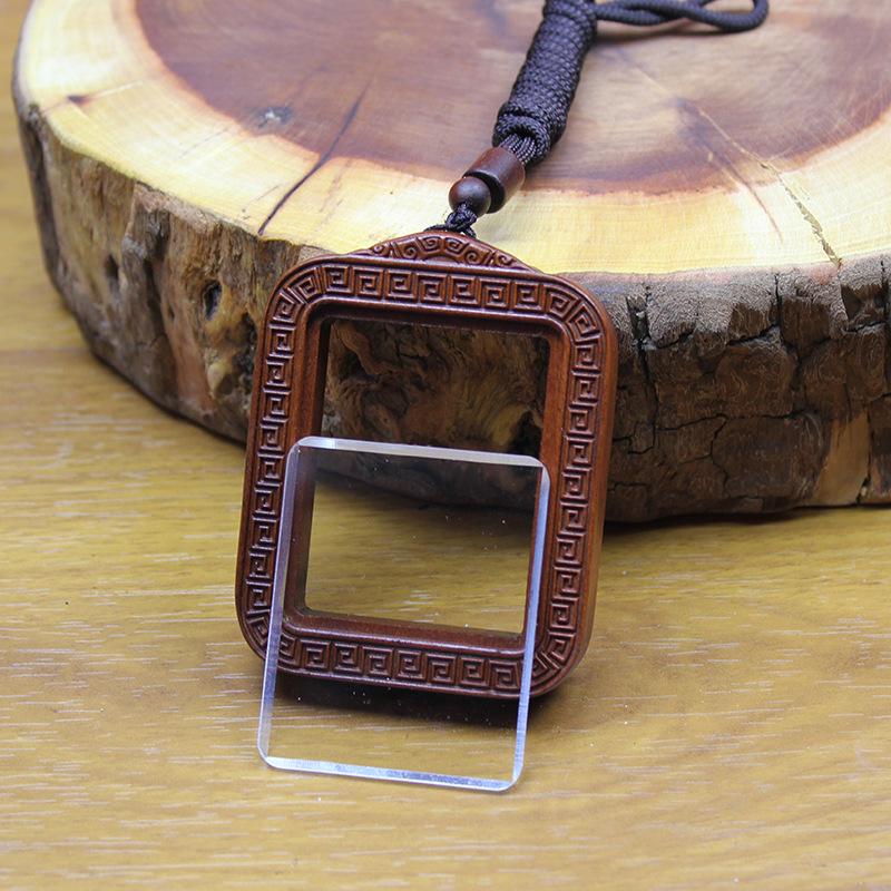 Hand-Painted Thangka Jujube Wood Double-Sided Pendant