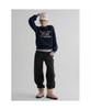 8SECONDS Text Jacquard Round Pullover Navy