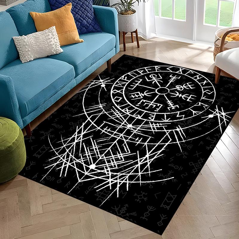 

Nordic Viking Warrior Symbol Valhalla Valknut Rune Moto Rug for Bedroom Living Room Sofa Home Doormat Decor ,Non-slip Floor Mat 40x60cm (16x24in)