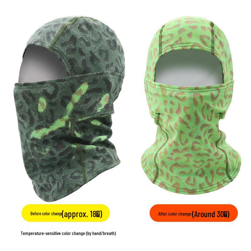 Color-Changing Winter Ski Mask: Temperature-Sensitive, Windproof & Velvet-Lined Face and Neck Protector One Size