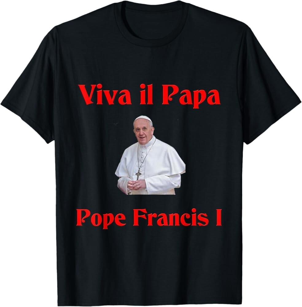Футболка Папы Франциска Viva il Papa Черная Унисекс S-5XL Унисекс Футболка XXL