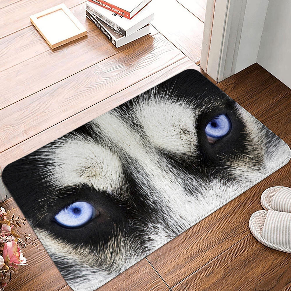 Living Room Bedroom Non-slip Suede Bath Mat Indoor Owl Cat's Eye Kitchen Floor Mat Animal Pattern Room Rug