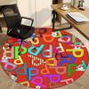 1pc Doodle Alphabet Chair Carpet for Office Non Slip, Machine Washable Rug for Office, Room Holiday Decor for Christmas, Birthday Polyester