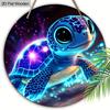 Galaxy Sea Turtle Wooden Sign, Charming Round Sign for Front Door, Wall Hanging Decor - Ideal Coastal & Space Themed Gift for Ocean Lovers