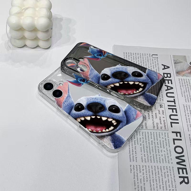 Stitch Cartoon Phone Case for iPhone 13 Pro To 17 & 16 Pro Max - Transparent and Stylish