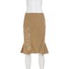 European Retro Embroidered Fishtail Skirt - Elegant, Slimming, Pure Color Design for Women