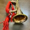 Vintage-Inspired 12-Inch Copper & Brass Bugle - Australian Military Forces Batch with Silk Rope Tassel