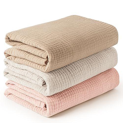 Baby Cotton Yarn Quilt Three-piece Wrapping Towel Newborn Six-layer Wrapping Blanket