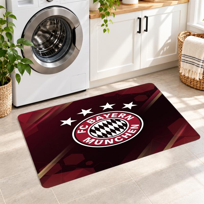 Flannel Kitchen Mat Bayern Munich Soft Area Rug Non Slip Floor Carpet Home Decoration