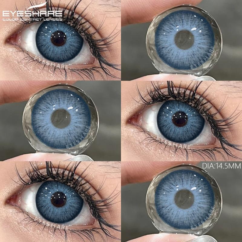 1 Pair Colored Contact Lenses for Eyes Black Big Lens Gray Pupils Lenses Brown Lenses Fashion Eye Contacts Yearly